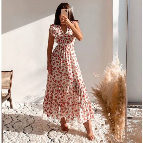 Zara Floral Print Dress Ruffled New - Picture 2 of 9